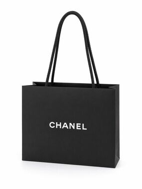 CHANEL Black and White Logo Gift Bag